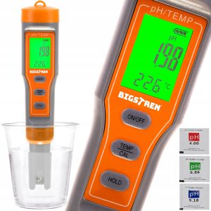 PH tester kakovosti vode 4v1 z LCD zaslonom in termometrom