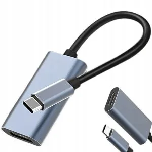 Crni USB-C na HDMI 4K 60Hz adapter za prijenosno računalo, duljine 18 cm.