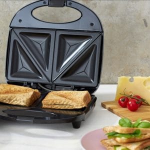 Alternative view of 750W dvojni toaster opekač za 2 sendviča črn