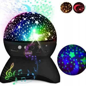 Crni LED RGB projektorski zvučnik s USB-om i Bluetoothom