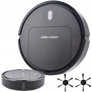Crni automatski bežični robotski usisavač na baterije promjera 25 cm pri radu na podu.