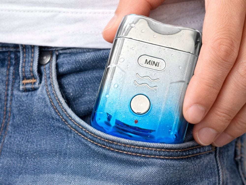 Moški aku. mini električni brivnik 2 glave za obraz in brado USB 9 Moški aku. mini električni brivnik 2 glave za obraz in brado USB - slika 7