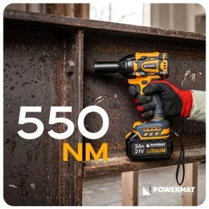 21V akumulatorski udarni odvijač bez četkica 1/2″ 550Nm