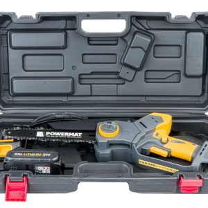Akumulatorska brezkrtačna verižna žaga 21V 20cm s kovčkom