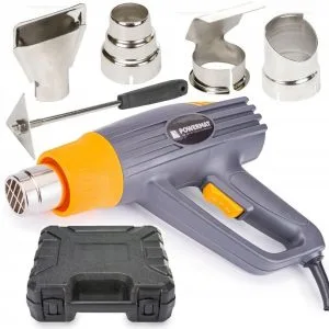 Set sušila za kosu s toplinskim pištoljem od 2000 W do 600°C s četiri mlaznice u praktičnoj kutijici