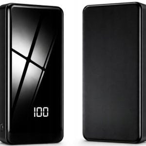 Črna 20000mAh powerbank z LED in LCD zaslonom, 4x USB