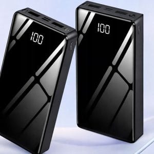 Črna 20000mAh prenosna baterija z LED in 4x USB LCD zaslonom