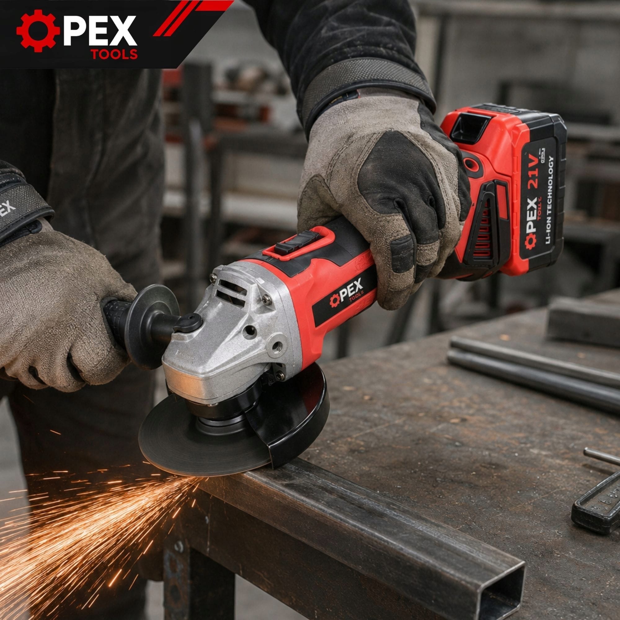 XXL komplet 4v1 21V aku. brezkrtačni vijačnik udarni ključ brusilnik vrtalnik 2x3Ah kovček 3 Four power tools, two batteries, and charger in a case