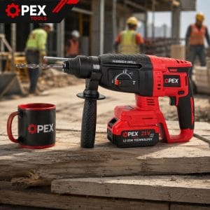Komplet 2J 21V aku. brezkrtačni udarni vrtalnik 2x3Ah SDS plus kovček 19 Cordless rotary hammer drill, two batteries, charger, and case