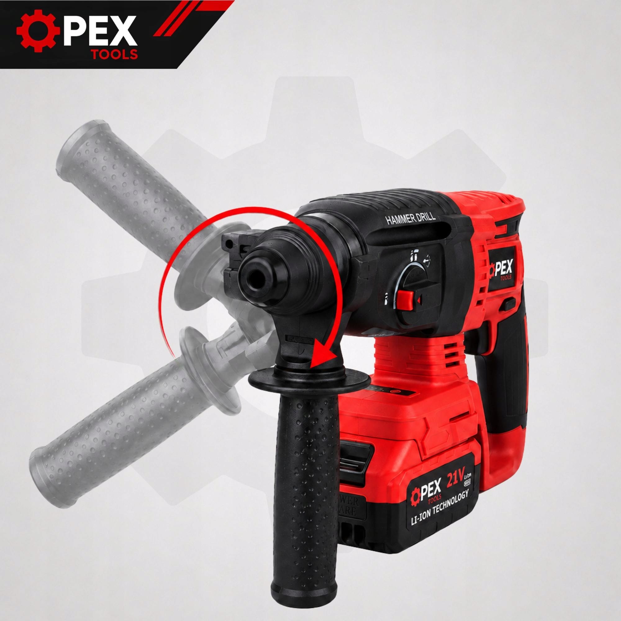 Komplet 2J 21V aku. brezkrtačni udarni vrtalnik 2x3Ah SDS plus kovček 8 Cordless SDS plus rotary hammer drill with two batteries and case