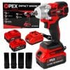 Komplet 350Nm 21V aku. brezkrtačni udarni vijačnik 1/2″ 2x3Ah LED kovček 2 Komplet 350Nm 21V aku. brezkrtačni udarni vijačnik 1/2″ z 2x3Ah baterijama, LED lučko in kovčkom.