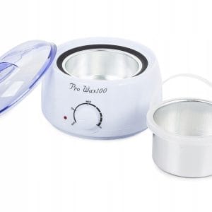 Wax heater, purple and white, with a wax pot