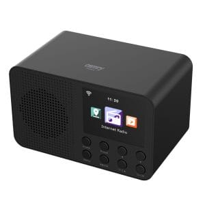 Črn sodoben WIFI internetni radio z barvnim LCD zaslonom in gumbi