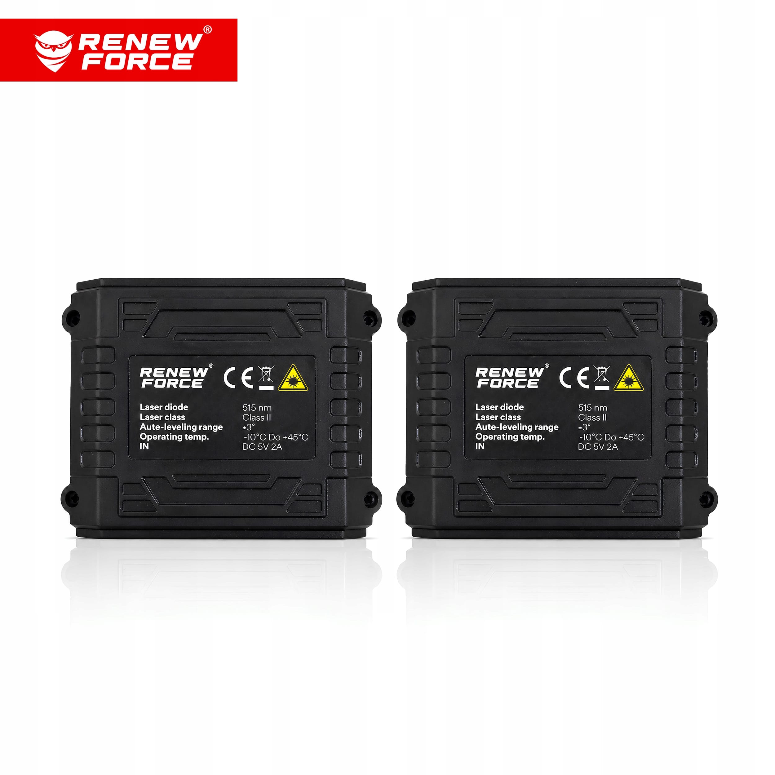 Komplet LCD aku. 16 linijski zeleni gradbeni laserski nivelir 2x 3000mAh LK-801 13 Zeleni 16-linijski laserski nivelir s priborom v črnem kovčku