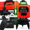 16-linijski zeleni laserski nivelir LK-801 z LCD zaslonom in dvema akumulatorjema